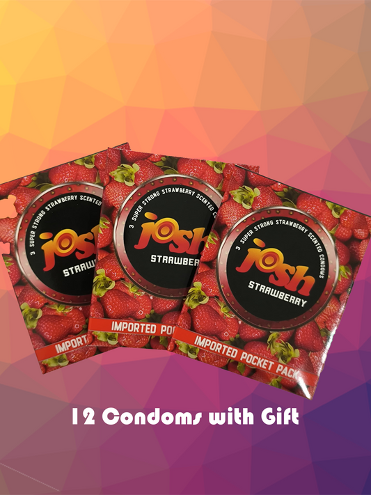 Josh Strawberry Condoms (12 Condoms Packing)